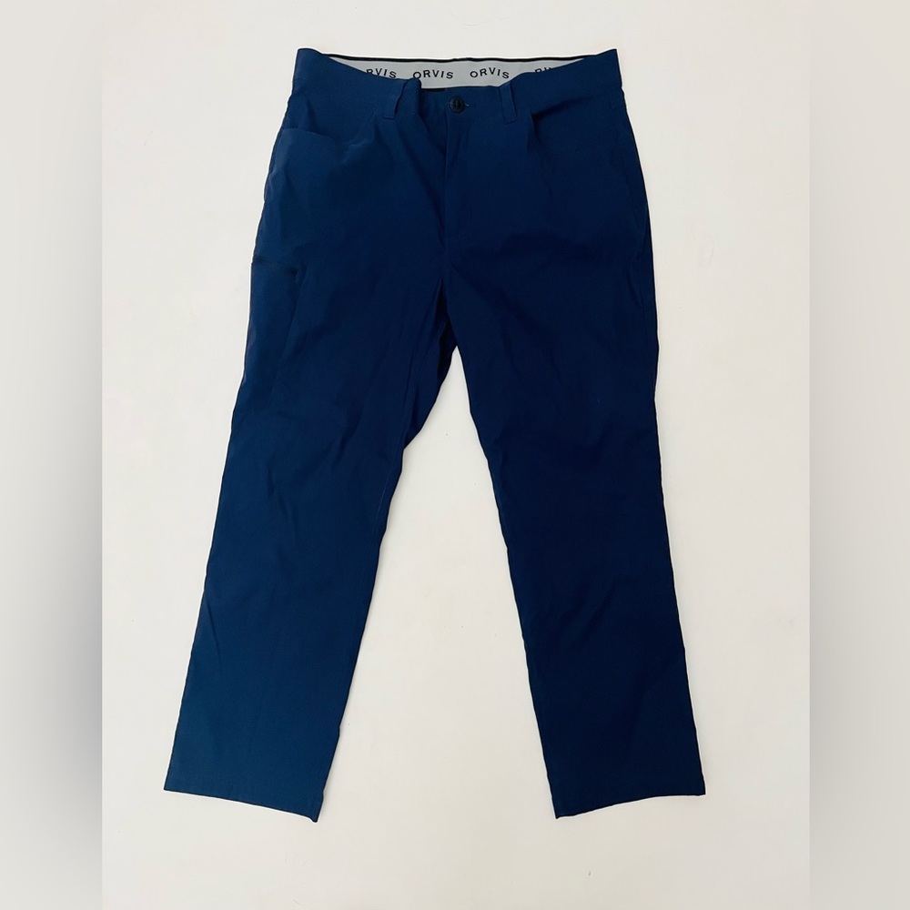 Orvis Mens Classic Collection Lightweight 5 Pocket Trek Pant Sz 36X29 navy blue - Picture 2 of 9